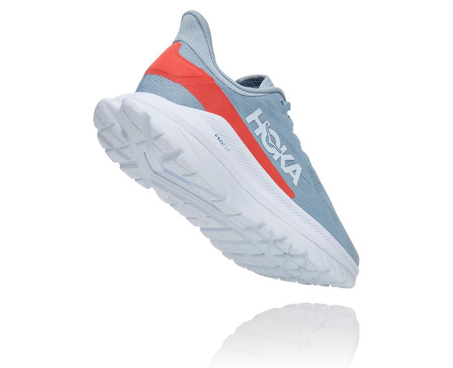 Hoka One One Hardloopschoenen Dames - Mach 4 - Blauw/Wit - QY1853267